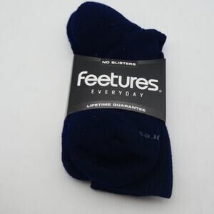 NEW Feetures Everyday Max Cushion Crew Socks Men' 6-8.5  Moisture-Wicking  Blue